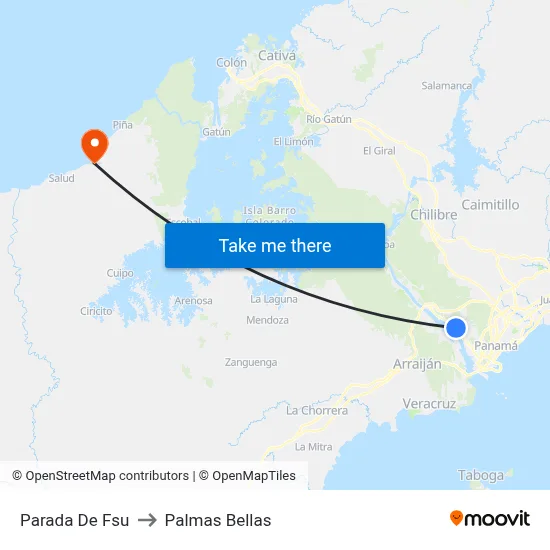 Parada De Fsu to Palmas Bellas map