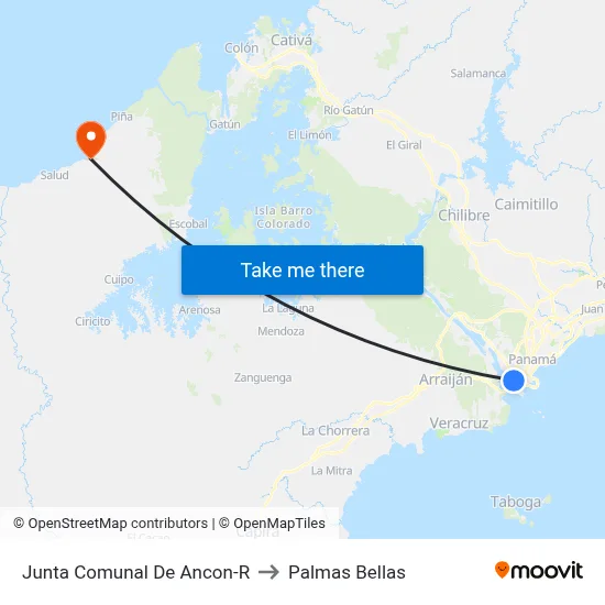 Junta Comunal De Ancon-R to Palmas Bellas map