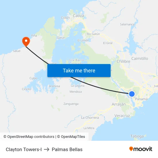 Clayton Towers-I to Palmas Bellas map