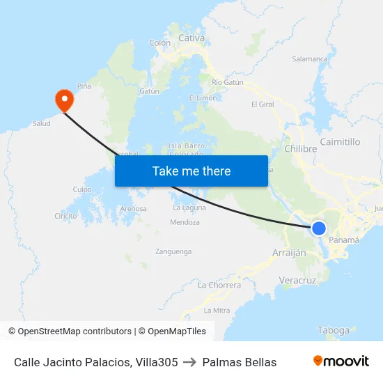 Calle Jacinto Palacios, Villa305 to Palmas Bellas map