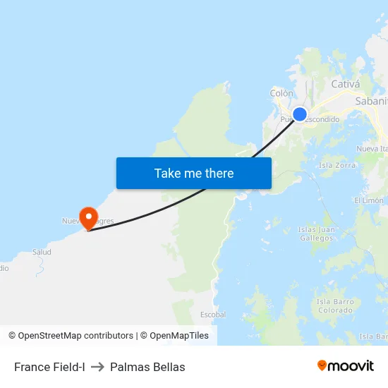France Field-I to Palmas Bellas map