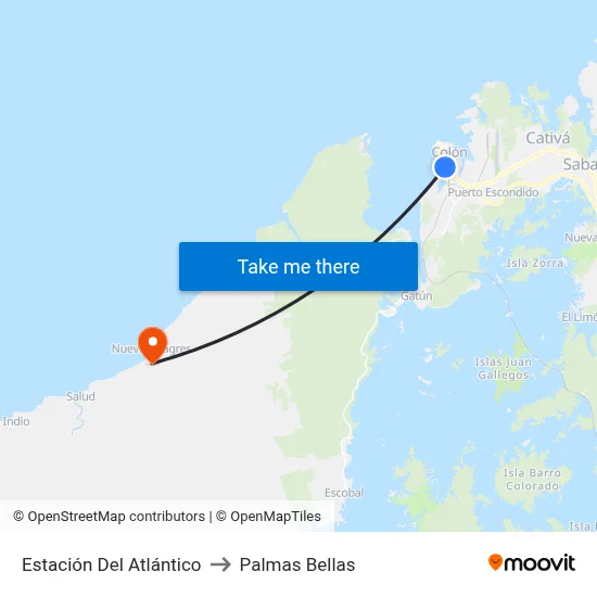 Estación Del Atlántico to Palmas Bellas map