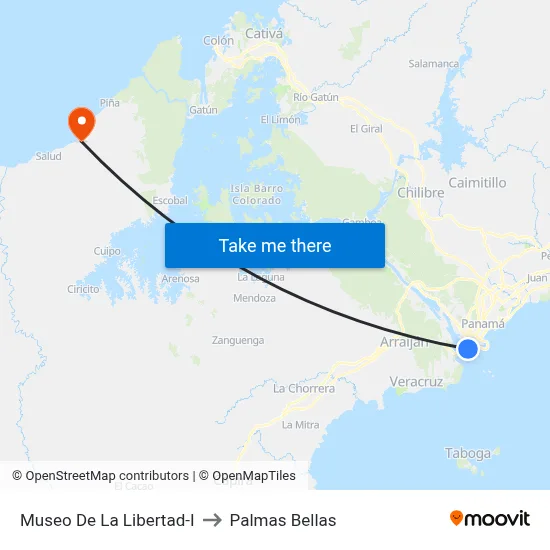 Museo De La Libertad-I to Palmas Bellas map