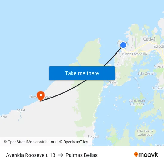 Avenida Roosevelt, 13 to Palmas Bellas map