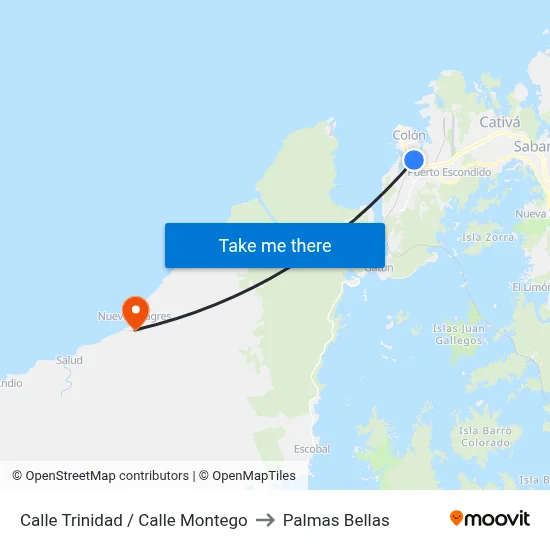 Calle Trinidad / Calle Montego to Palmas Bellas map