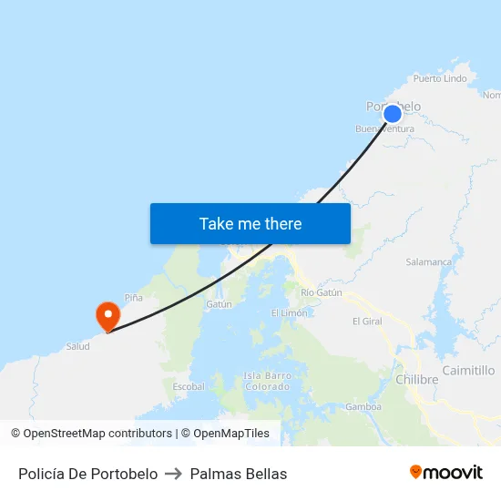 Policía De Portobelo to Palmas Bellas map