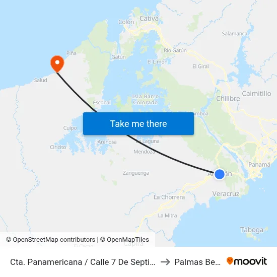 Cta. Panamericana / Calle 7 De Septiembre to Palmas Bellas map