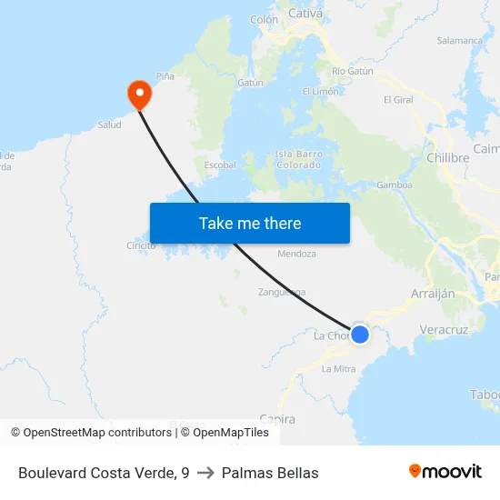Boulevard Costa Verde, 9 to Palmas Bellas map