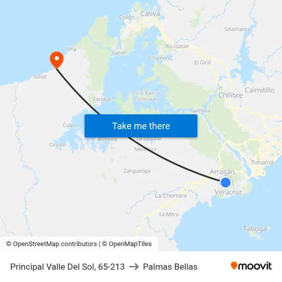 Principal Valle Del Sol, 65-213 to Palmas Bellas map