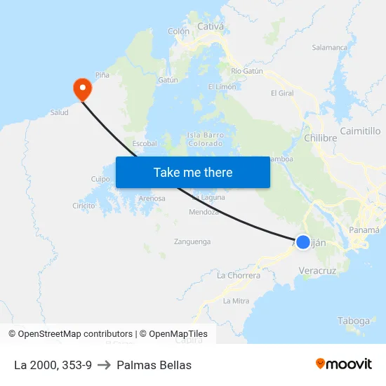 La 2000, 353-9 to Palmas Bellas map