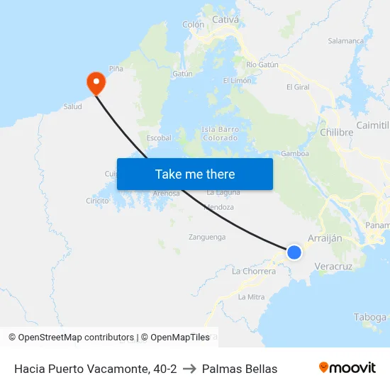 Hacia Puerto Vacamonte, 40-2 to Palmas Bellas map