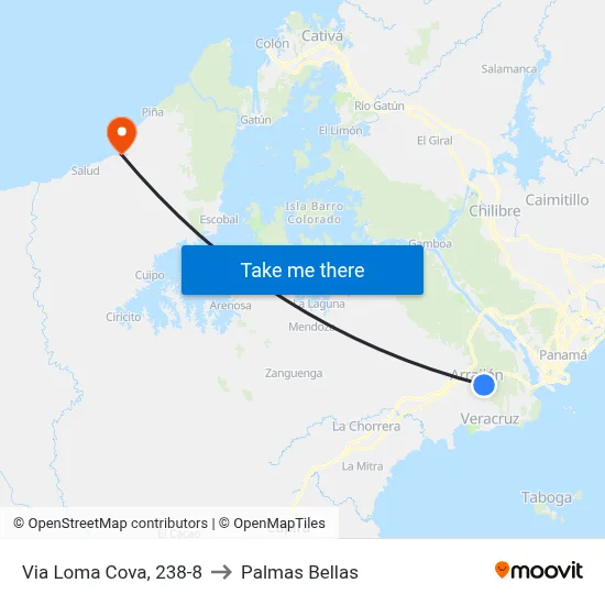 Via Loma Cova, 238-8 to Palmas Bellas map
