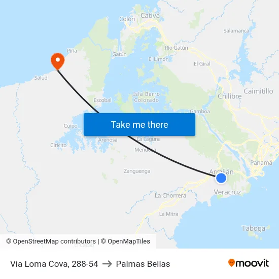 Via Loma Cova, 288-54 to Palmas Bellas map