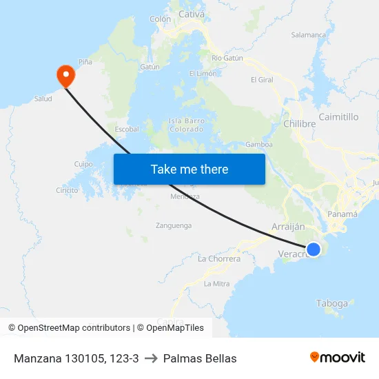 Manzana 130105, 123-3 to Palmas Bellas map
