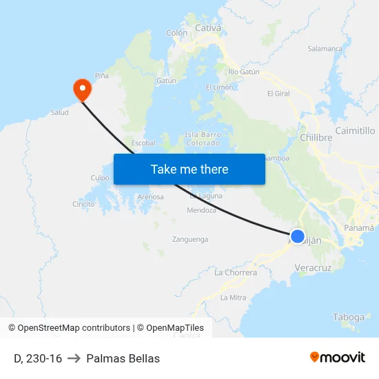 D, 230-16 to Palmas Bellas map