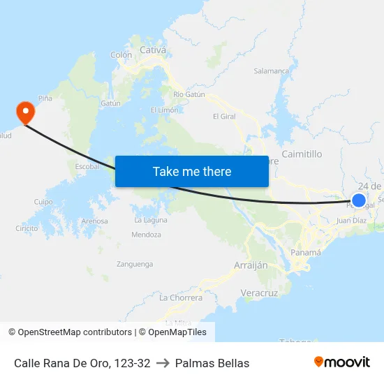 Calle Rana De Oro, 123-32 to Palmas Bellas map