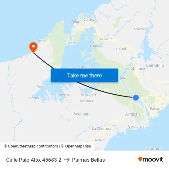 Calle Palo Alto, 45683-2 to Palmas Bellas map