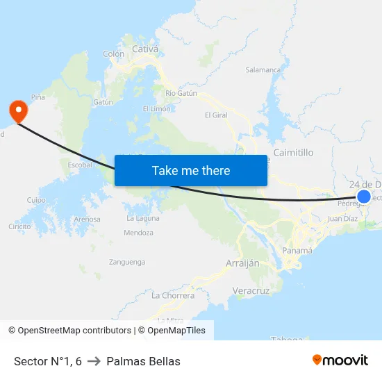 Sector N°1, 6 to Palmas Bellas map