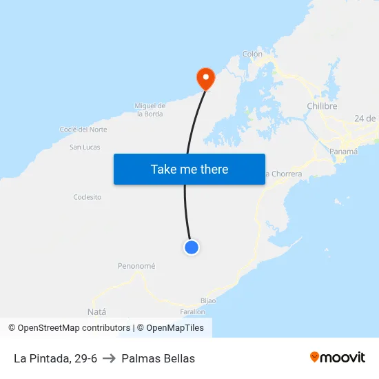 La Pintada, 29-6 to Palmas Bellas map