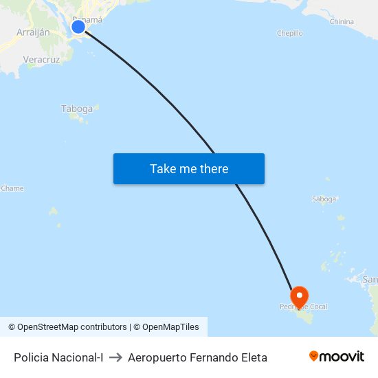 Policia Nacional-I to Aeropuerto Fernando Eleta map