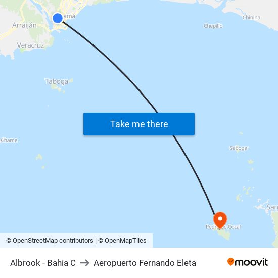 Albrook - Bahía C to Aeropuerto Fernando Eleta map
