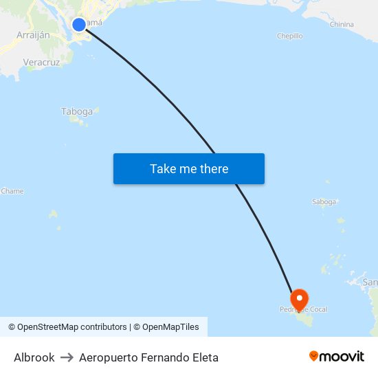 Albrook to Aeropuerto Fernando Eleta map