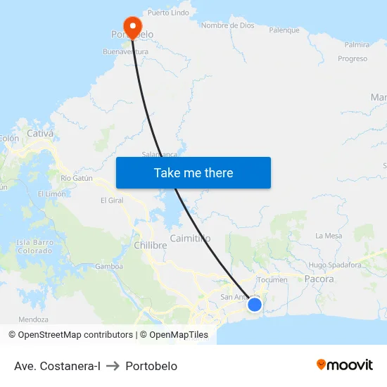 Ave. Costanera-I to Portobelo map