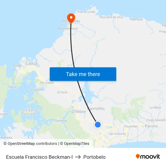 Escuela Francisco Beckman-I to Portobelo map