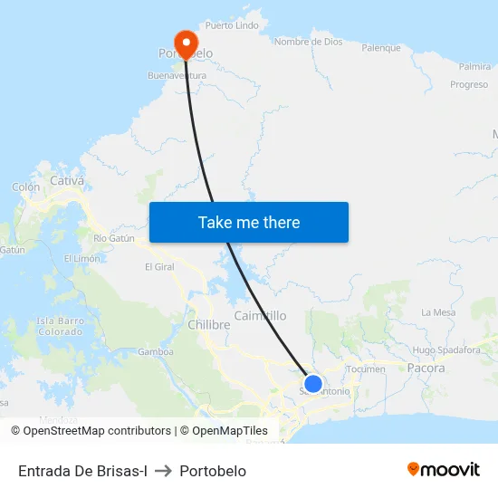 Entrada De Brisas-I to Portobelo map