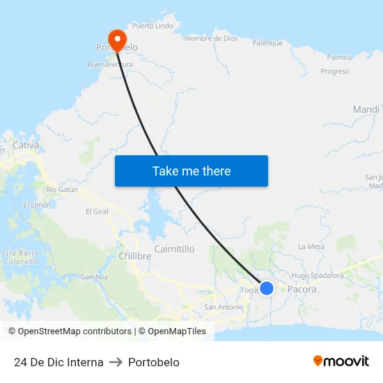 24 De Dic Interna to Portobelo map