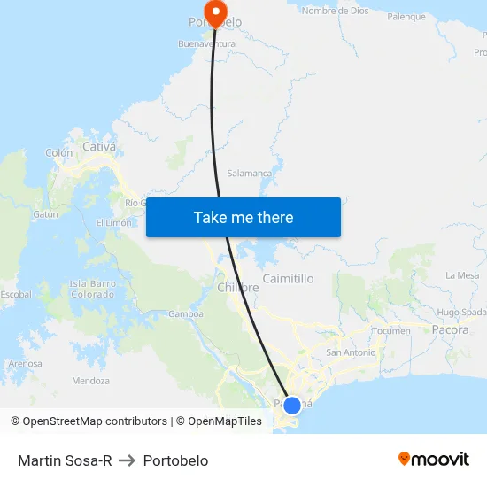 Martin Sosa-R to Portobelo map