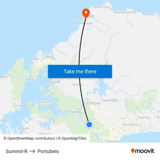 Summit-R to Portobelo map