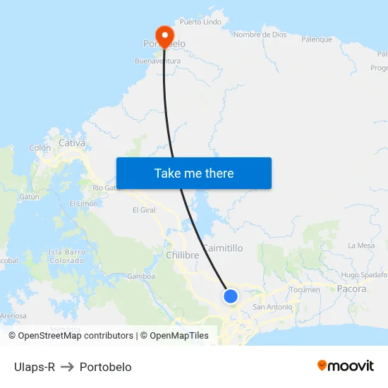 Ulaps-R to Portobelo map