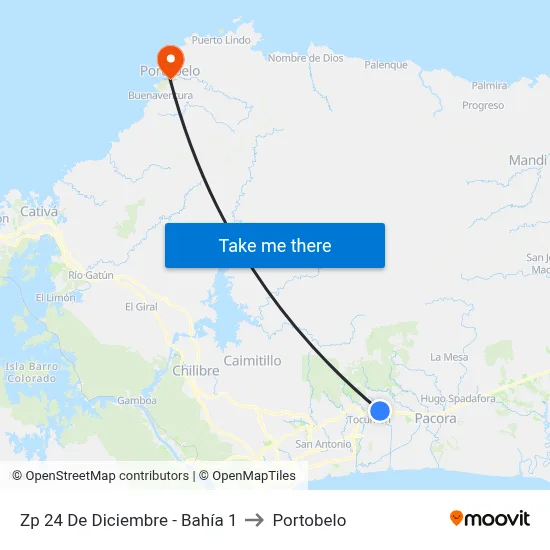 Zp 24 De Diciembre - Bahía 1 to Portobelo map
