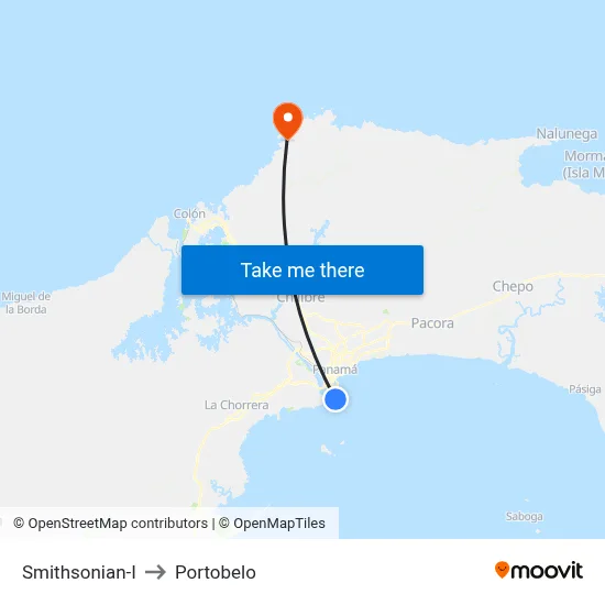 Smithsonian-I to Portobelo map