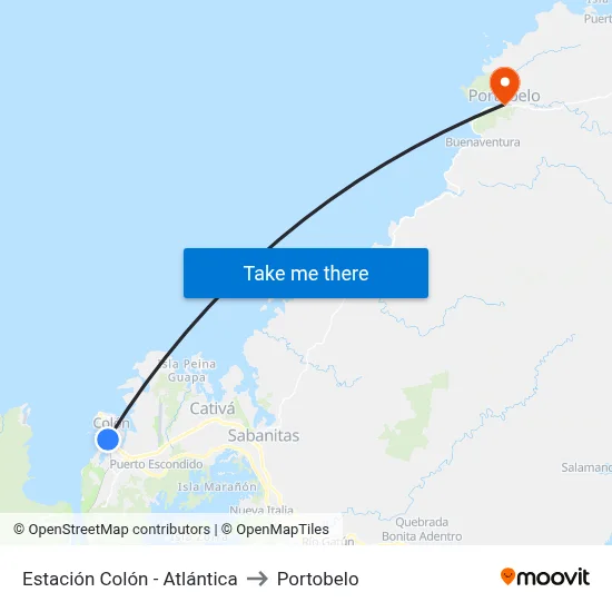 Estación Colón - Atlántica to Portobelo map
