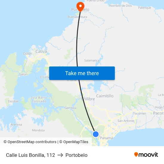 Calle Luis Bonilla, 112 to Portobelo map