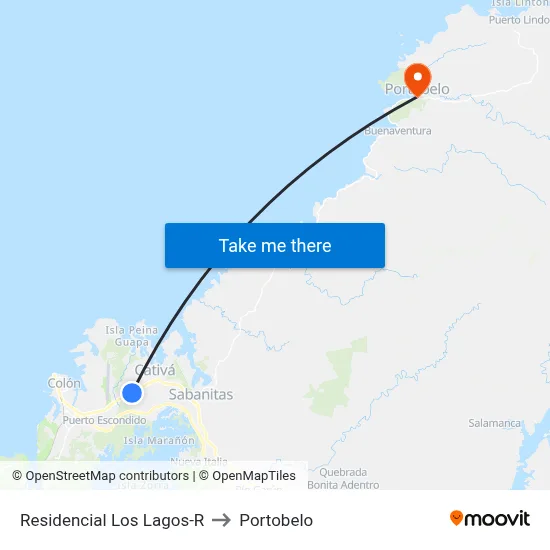 Residencial Los Lagos-R to Portobelo map