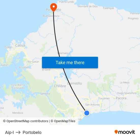 Aip-I to Portobelo map