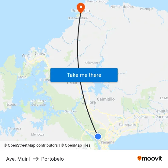 Ave. Muir-I to Portobelo map