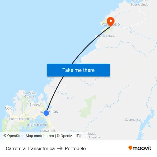 Carretera Transístmica to Portobelo map