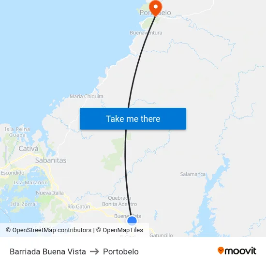 Barriada Buena Vista to Portobelo map