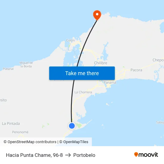Hacia Punta Chame, 96-8 to Portobelo map