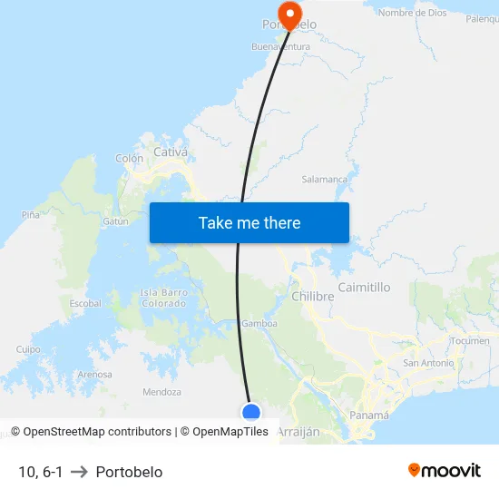 10, 6-1 to Portobelo map