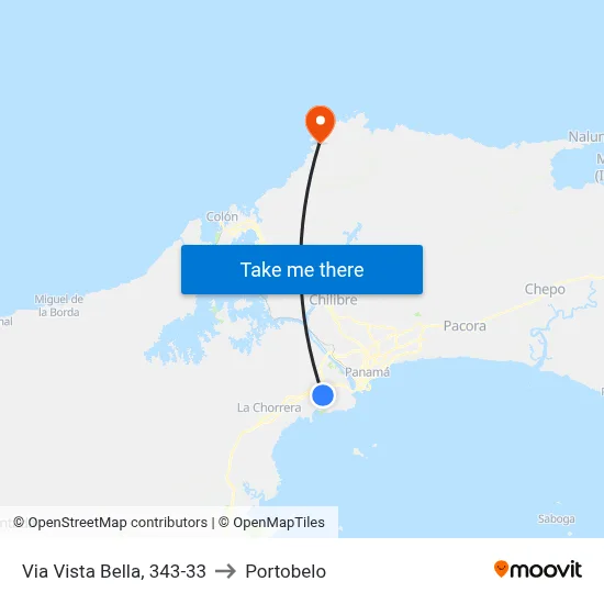 Via Vista Bella, 343-33 to Portobelo map