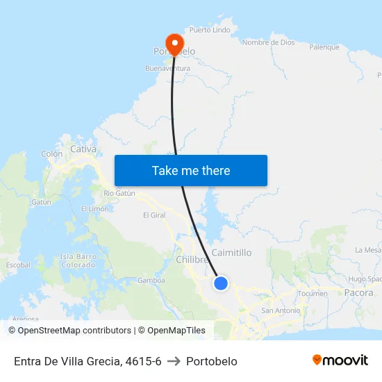 Entra De Villa Grecia, 4615-6 to Portobelo map