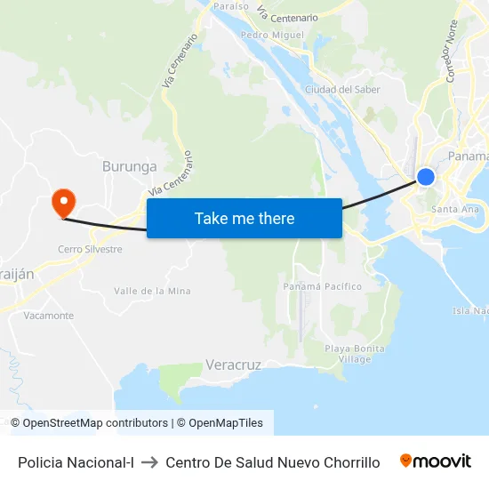 Policia Nacional-I to Centro De Salud Nuevo Chorrillo map