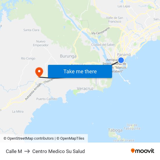 Calle M to Centro Medico Su Salud map