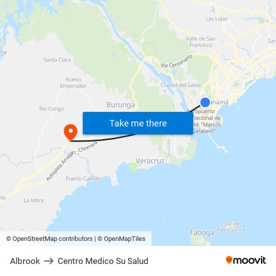 Albrook to Centro Medico Su Salud map