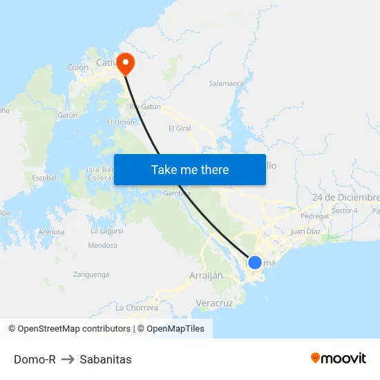 Domo-R to Sabanitas map